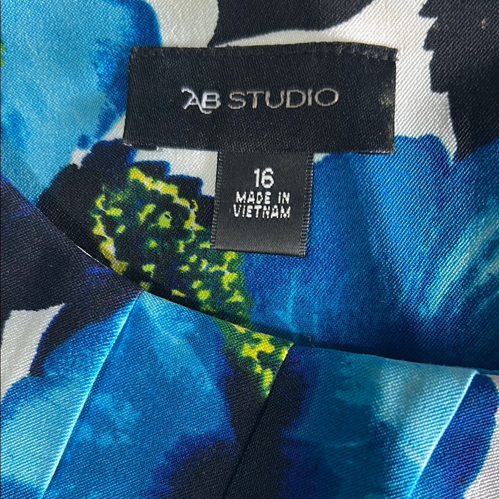 AB Studio Women’s Blue Floral Sleeveless Midi Dress - Picture 6 of 9